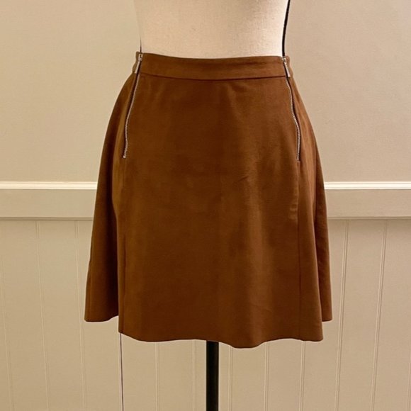 1. State Suede High Waisted Skirt in Chestnut - Picture 1 of 7